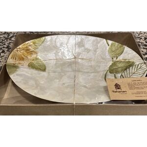 New Capiz Shell Tahanan By Kultura Made In Philippines Oval Bowl 11.5"